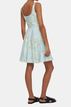 Mini Mona Dress with Little Lillie's on Blue Cotton