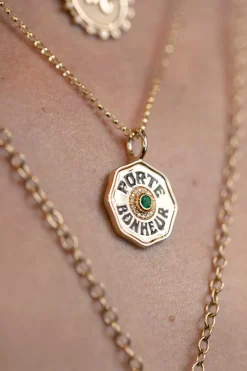 Mini Porte Bonheur Charm with Diamond Halo