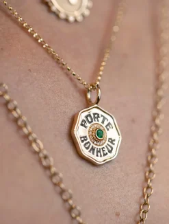 Mini Porte Bonheur Necklace with Diamond Halo