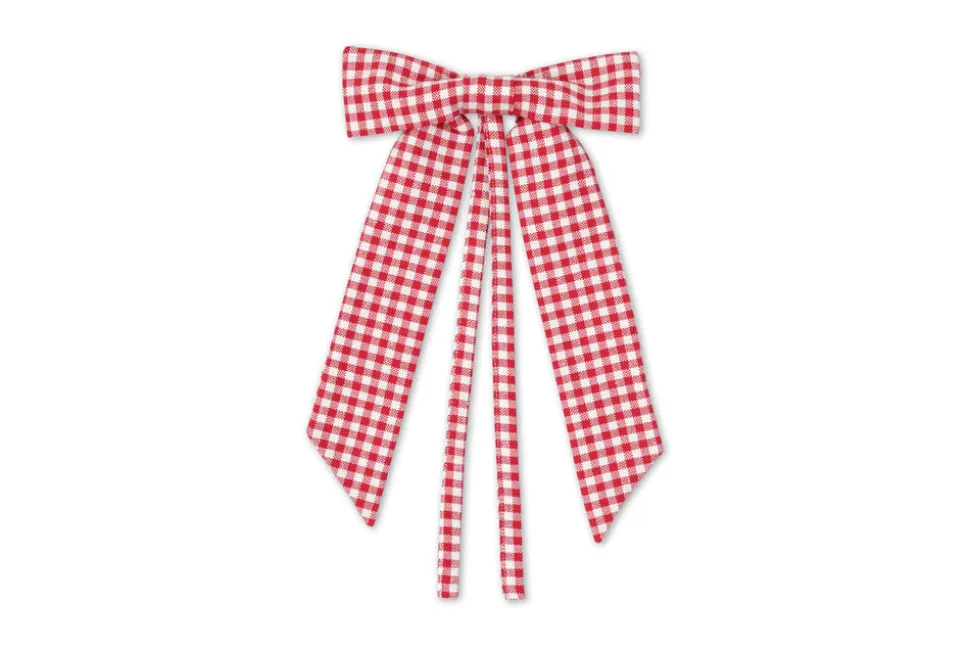 Mini Red Gingham Bow, Set of 4