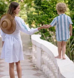 minnow x Fanm Mon Women's Coconut Grove White Long Sleeve Dress