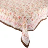 Mira Tablecloth in Brown & Coral