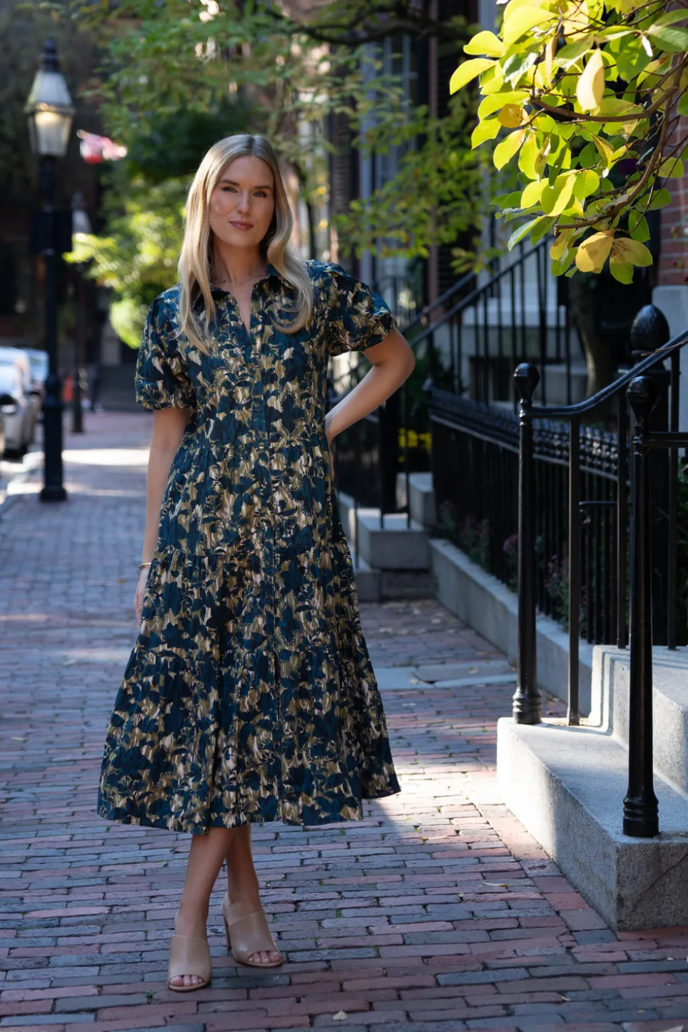 Mirasol Dress in Cirque Terre Navy