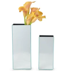 Mirrored Square Vases, Set of 2