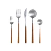 Mito Collection Flatware in Brushed Wooden Cable, Set of 5