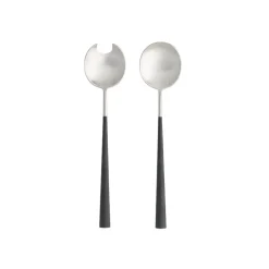 Mito Collection Salad Serving Set in Brushed Black Cable, Set of 2