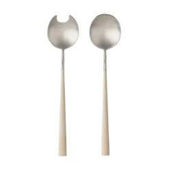 Mito Collection Salad Serving Set in Brushed Cru Cable, Set of 2