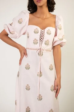 Mitra Maxi Dress in Pink & Pink