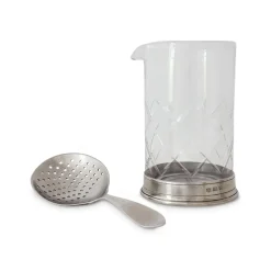 Mixing Glass and Cocktail Strainer Set, Set of 2