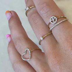 10mm Heart Charm Ring