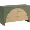 Moab 6-Drawer Assembled Dresser in Olive & Ash