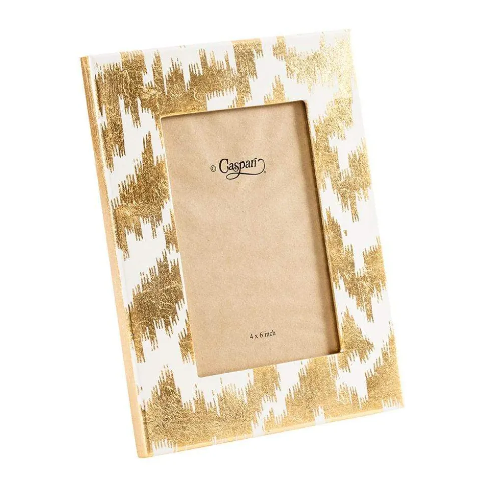 Modern Moiré Lacquer Picture Frame in Gold