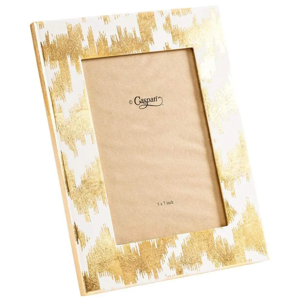 Modern Moiré Lacquer Picture Frame in Gold