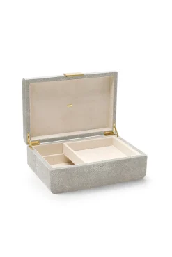 Modern Shagreen Large Jewelry Box, Dove