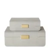 Modern Shagreen Small Jewelry Box, Dove