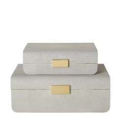 Modern Shagreen Small Jewelry Box, Dove