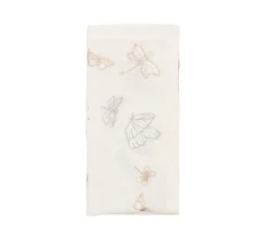 Monarch Garden Napkin in White & Iridescent, Set of 4