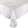 Monarch Garden Tablecloth in White & Iridescent