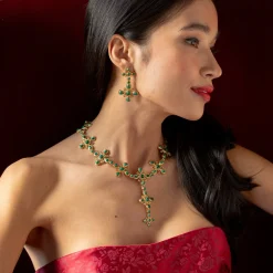 Monique Gem Convertible Necklace in Malachite