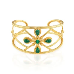 Monique Gem Cuff in Malachite