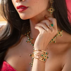 Monique Gem Cuff in Malachite