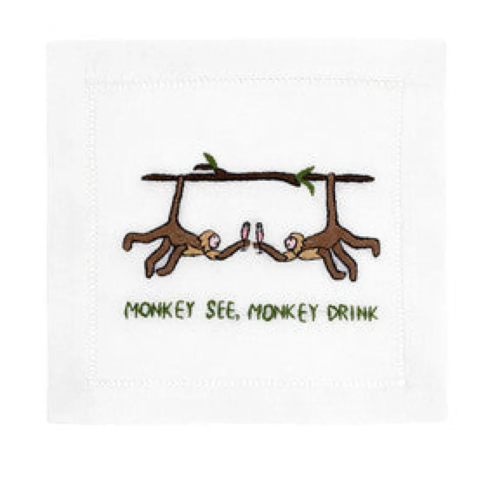 Monkey See, Monkey Drink Cocktail Napkins, Set of 4