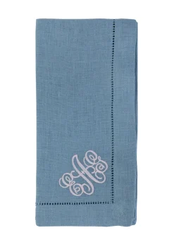 Monogram Dinner Napkin In Cobalt, Set of 4