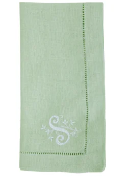 Monogram Dinner Napkin In Mint, Set of 4