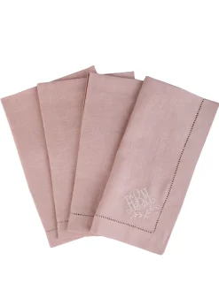 Monogram Dinner Napkin In Blush, Set of 4