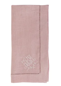 Monogram Dinner Napkin In Blush, Set of 4