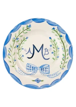 Monogram Dinner Plate Blue, 10"