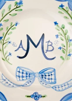 Monogram Dinner Plate Blue, 10"