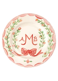 Monogram Dinner Plate Pink, 10"