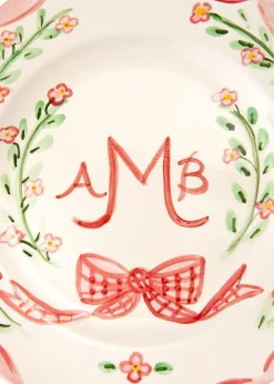 Monogram Dinner Plate Pink, 10"