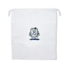 Monogram Linen Laundry Bag with Embroidered Bespoke Art