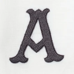 Monogram Nouveau Hand Towel in Gray on White