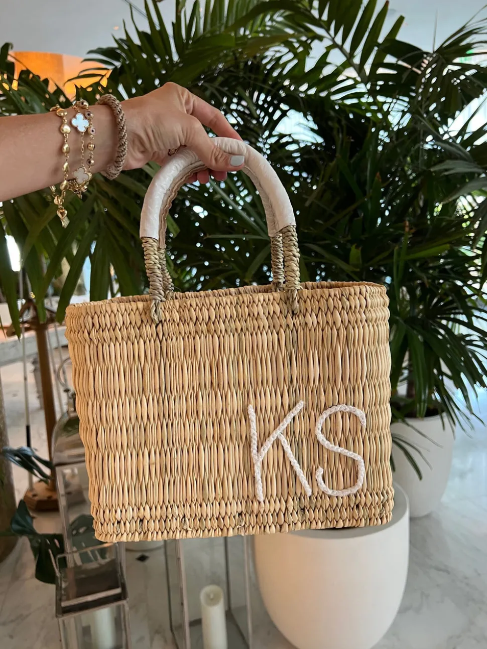 Monogram Structured Weave Bag