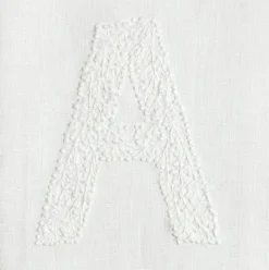 Monogram Twig Hand Towel in White