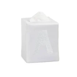 Monogram Twig Tissue Box in White