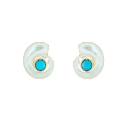 Monomoy Shell Stud in Turquoise
