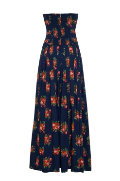 Montreal Maxi Dress in Gemma Scarf Navy