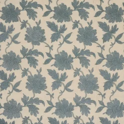 Moon Garden Embroidery Fabric in Blue