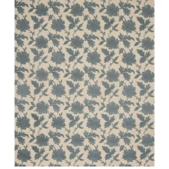 Moon Garden Embroidery Fabric in Blue