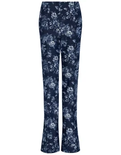 Morgan Denim Trouser in Floral Navy