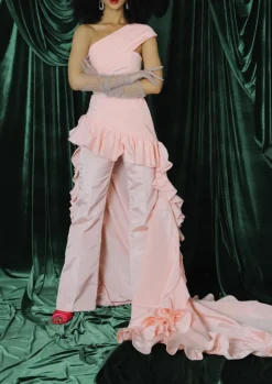 Morganite Faille Cropped Tuxedo Trouser