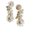 Mother of Pearl and Flowers and Pearl Earrings