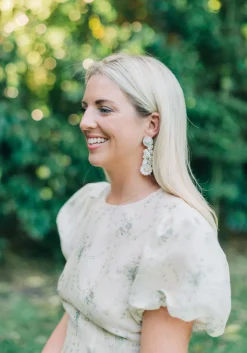 Mother of Pearl and Flowers and Pearl Earrings