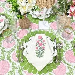 Motif Napkin in Pink Flower, Set of 4