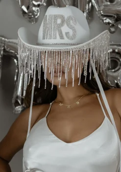 Mrs Diamanté Fringe Cowgirl Hat
