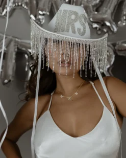 Mrs Diamanté Fringe Cowgirl Hat